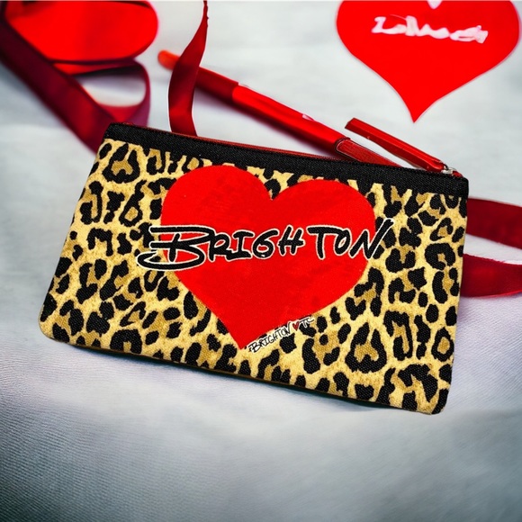 BRIGHTON Leopard Heart 2020 Cosmetic Pouch Bag - Picture 1 of 4